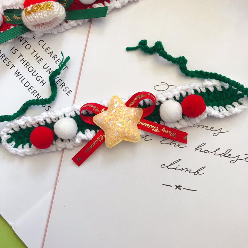 Handcrafted Festive Wool Pet Collar - Stylish Christmas Accessory For Your Beloved Pet-1