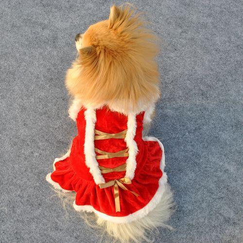 Classic Festive Red Velvet Skirt For Pet Fashionistas-0