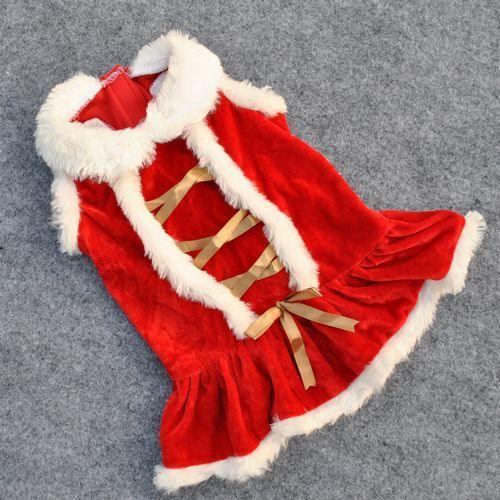 Classic Festive Red Velvet Skirt For Pet Fashionistas-3