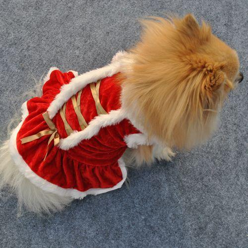 Classic Festive Red Velvet Skirt For Pet Fashionistas-4